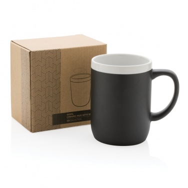 Logo trade promotional giveaways picture of: Ceramic mug with white rim 300ml