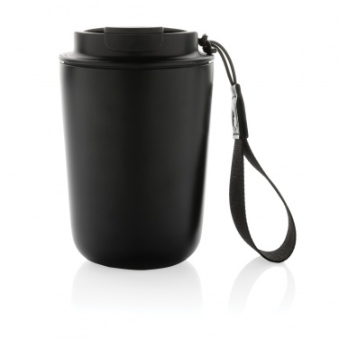 Logo trade promotional products image of: Cuppa RCS re-steel vacuum tumbler with lanyard