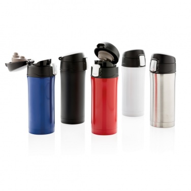 Logo trade corporate gifts image of: RCS Recycled stainless steel easy lock vacuum mug