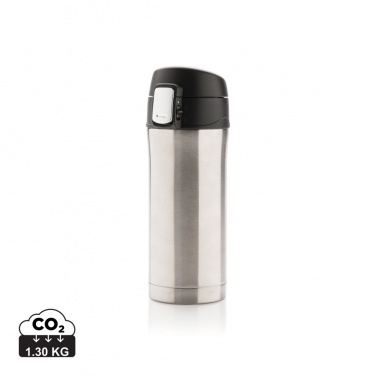 Logo trade promotional giveaways picture of: RCS Recycled stainless steel easy lock vacuum mug