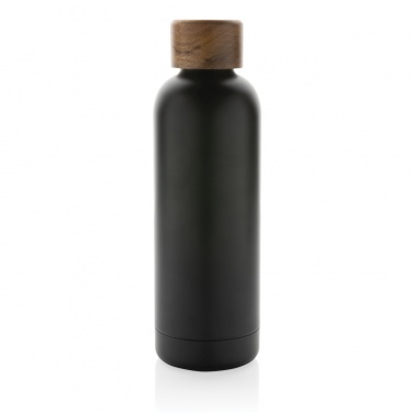 Logotrade promotional gift image of: Wood RCS certified recycled stainless steel vacuum bottle