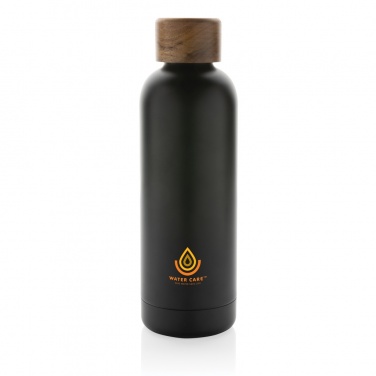 Logo trade promotional item photo of: Wood RCS certified recycled stainless steel vacuum bottle