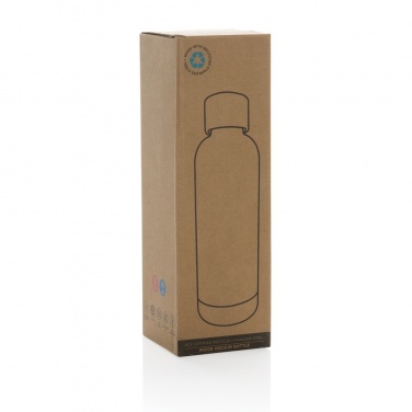 Logo trade corporate gifts image of: Wood RCS certified recycled stainless steel vacuum bottle