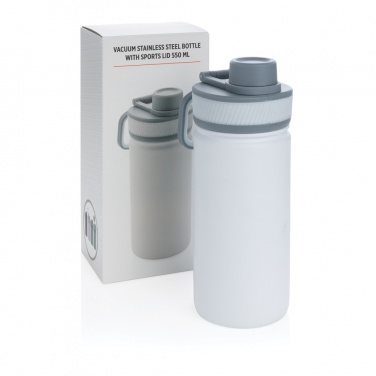 Logotrade advertising product image of: Vacuum stainless steel bottle with sports lid 550ml