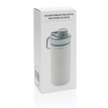 Logo trade promotional gifts image of: Vacuum stainless steel bottle with sports lid 550ml