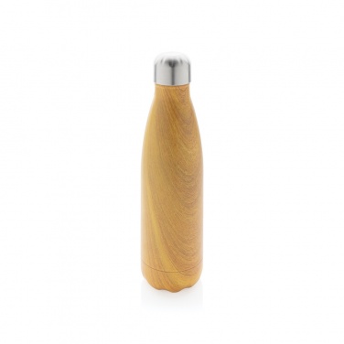 Logo trade promotional giveaway photo of: Vacuum insulated stainless steel bottle with wood print