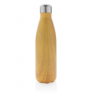 Logo trade promotional item photo of: Vacuum insulated stainless steel bottle with wood print