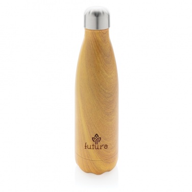 Logo trade corporate gifts picture of: Vacuum insulated stainless steel bottle with wood print