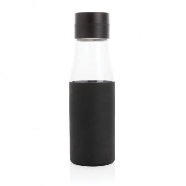 Logo trade corporate gift photo of: Ukiyo glass hydration tracking bottle with sleeve