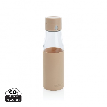 Logo trade advertising product photo of: Ukiyo glass hydration tracking bottle with sleeve