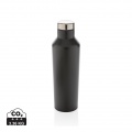 Modern vacuum stainless steel water bottle, black