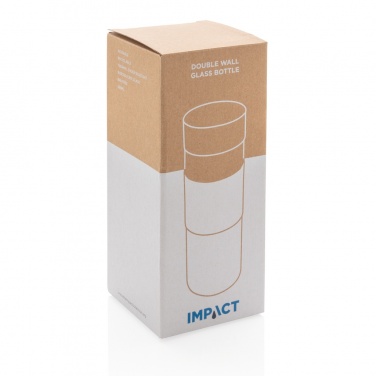 Logo trade advertising products image of: Impact double wall borosilicate glass bottle