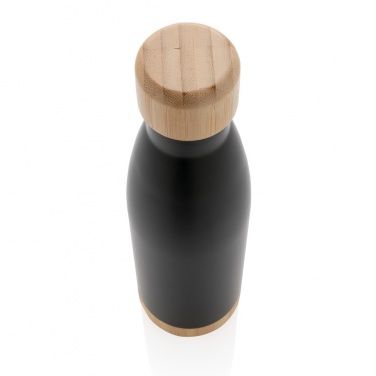 Logo trade corporate gift photo of: Vacuum stainless steel bottle with bamboo lid and bottom