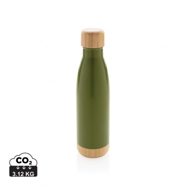 Logotrade promotional gift picture of: Vacuum stainless steel bottle with bamboo lid and bottom