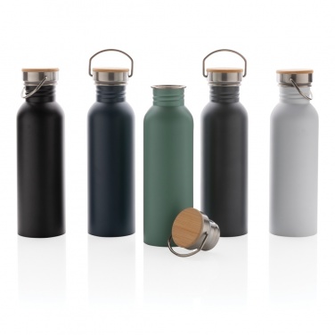 Logo trade corporate gifts image of: Modern stainless steel bottle with bamboo lid