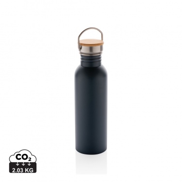 Logotrade promotional merchandise photo of: Modern stainless steel bottle with bamboo lid