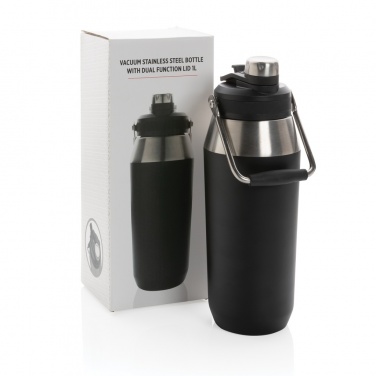 Logotrade promotional product picture of: Vacuum stainless steel dual function lid bottle 1L