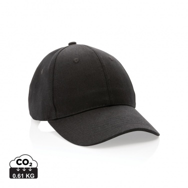 Logo trade promotional items image of: Impact 6 panel 280gr Recycled cotton cap with AWARE™ tracer