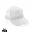 Impact AWARE™ Brushed rcotton 5 panel trucker cap 190gr, white