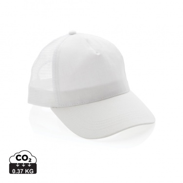 Logo trade advertising products image of: Impact AWARE™ Brushed rcotton 5 panel trucker cap 190gr