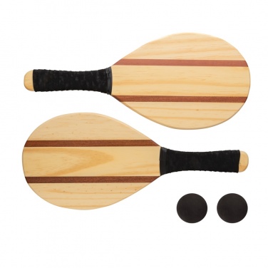 Logo trade corporate gifts image of: Wooden frescobol tennis set