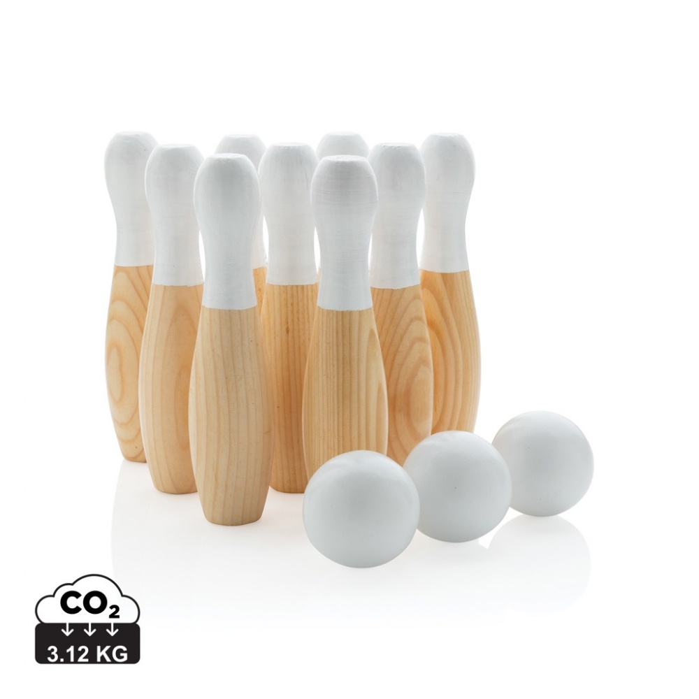 Logo trade promotional giveaways image of: Wooden skittles set