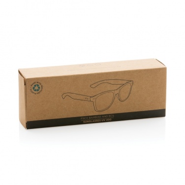 Logo trade promotional gifts picture of: Bamboo and RCS recycled plastic sunglasses