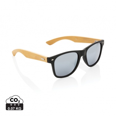 Logo trade promotional giveaways image of: Bamboo and RCS recycled plastic sunglasses