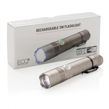 Logo trade corporate gifts picture of: Rechargeable 3W flashlight