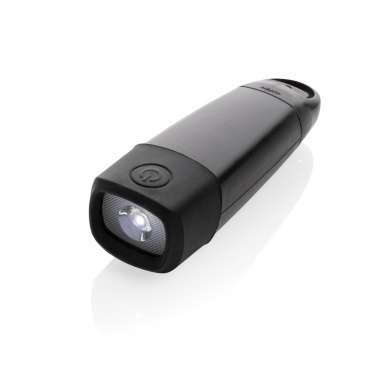 Logo trade promotional merchandise image of: Lightwave RCS rplastic USB-rechargeable torch with crank