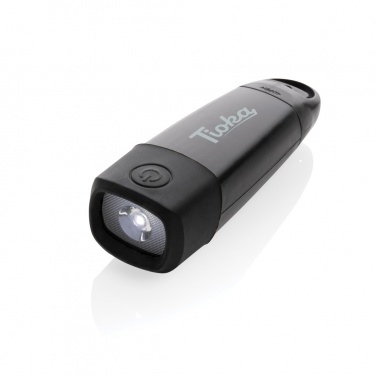 Logo trade promotional item photo of: Lightwave RCS rplastic USB-rechargeable torch with crank