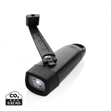 Logo trade promotional product photo of: Lightwave RCS rplastic USB-rechargeable torch with crank