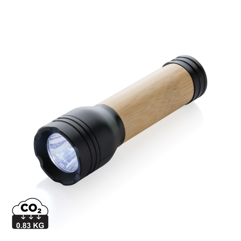 Logo trade promotional items image of: Lucid 1W RCS certified recycled plastic & bamboo torch