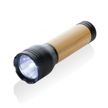 Logo trade corporate gifts image of: Lucid 3W RCS certified recycled plastic & bamboo torch