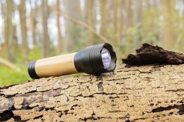 Logotrade promotional gift image of: Lucid 3W RCS certified recycled plastic & bamboo torch