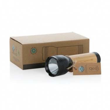 Logotrade promotional item picture of: Lucid 3W RCS certified recycled plastic & bamboo torch