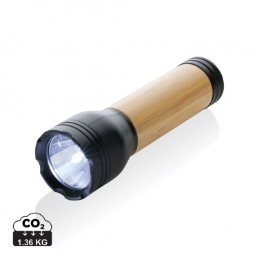 Logotrade promotional gift image of: Lucid 3W RCS certified recycled plastic & bamboo torch