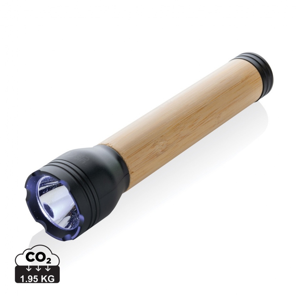 Logo trade promotional item photo of: Lucid 5W RCS certified recycled plastic & bamboo torch