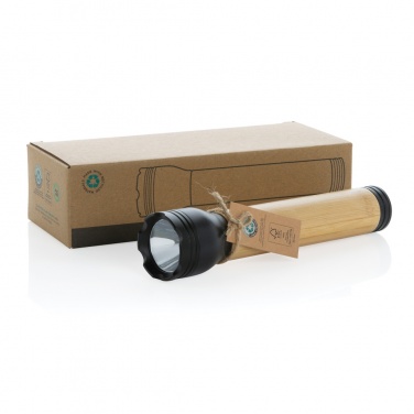 Logotrade advertising product picture of: Lucid 5W RCS certified recycled plastic & bamboo torch