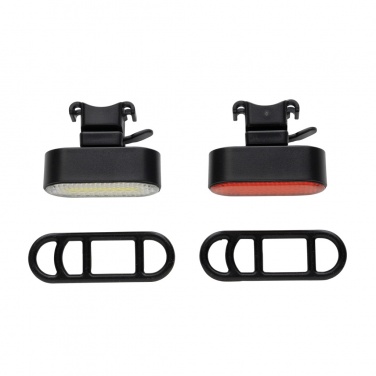 Logo trade business gift photo of: Lumino RCS recycled plastic USB re-chargeable bike light set