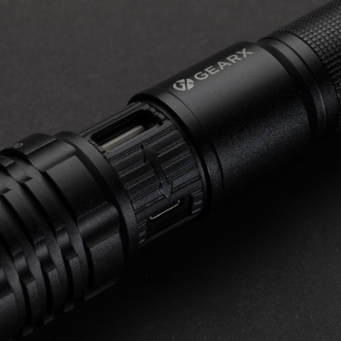 Logo trade promotional gift photo of: Gear X USB re-chargeable torch