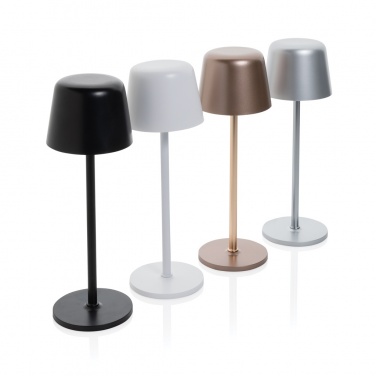 Logo trade promotional merchandise image of: Zenic RCS recycled plastic USB re-chargable table lamp