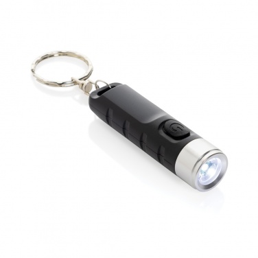 Logotrade promotional gift picture of: Globix RCS recycled plastic USB re-chargeable keychain torch