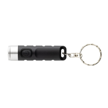 Logo trade corporate gifts image of: Globix RCS recycled plastic USB re-chargeable keychain torch