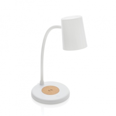 Logotrade promotional giveaways photo of: Zenara RCS recycled plastic and cork 15W wireless desk lamp