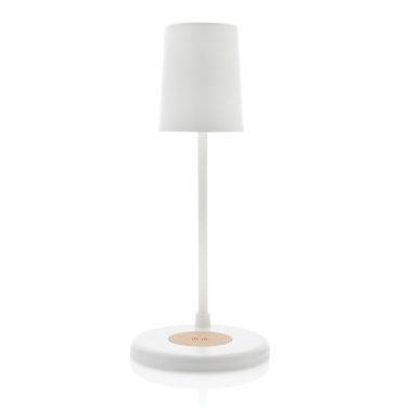 Logotrade promotional gift picture of: Zenara RCS recycled plastic and cork 15W wireless desk lamp