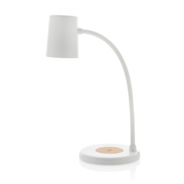 Logotrade promotional merchandise picture of: Zenara RCS recycled plastic and cork 15W wireless desk lamp