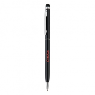 Logo trade promotional giveaways image of: Thin metal stylus pen