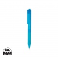 X9 frosted pen with silicone grip, blue