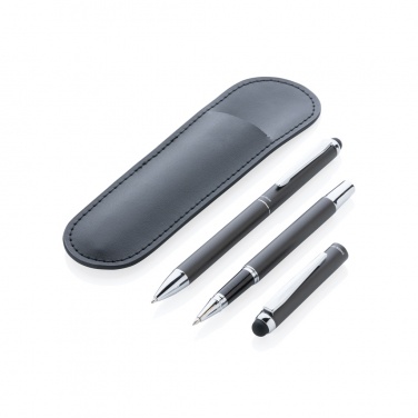 Logo trade corporate gifts picture of: Swiss Peak deluxe pen set in PU pouch